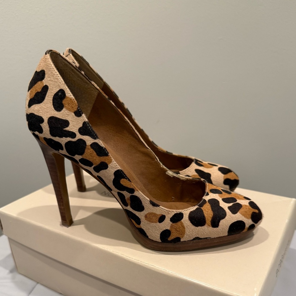 BCBG Generation Leopard Print Dania Calf Hair Pump